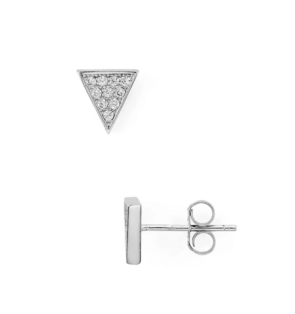 Pavé Triangle Stud Earrings