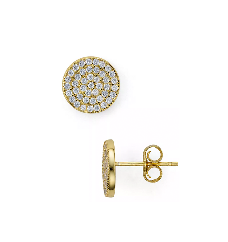 Pavé Disc Stud Earrings