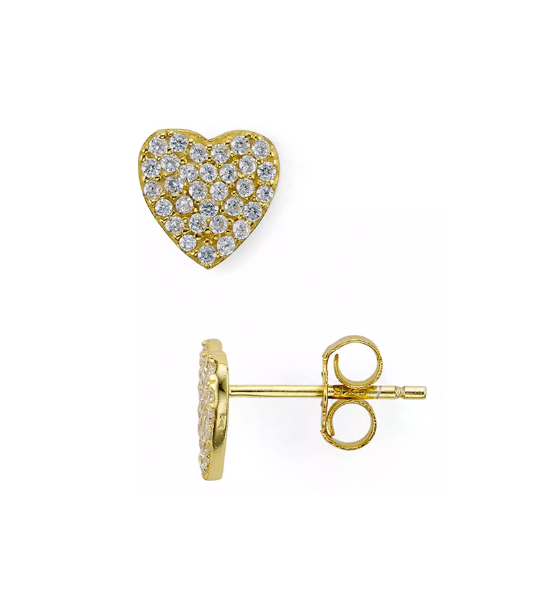 Pavé Heart Stud Earrings