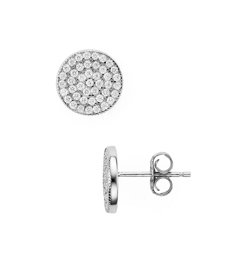 Pavé Disc Stud Earrings