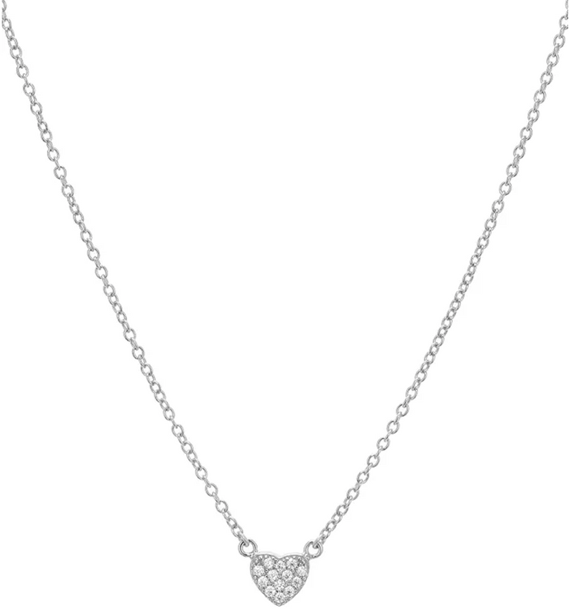 Tiny Pavé Heart Pendant Necklace