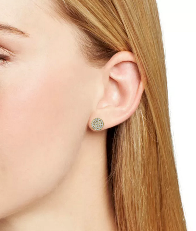 Pavé Disc Stud Earrings