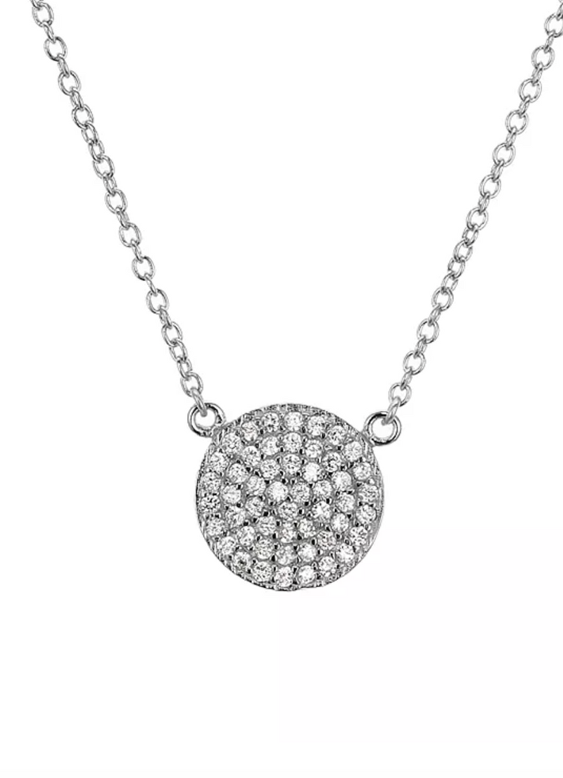 Pavé Disc Pendant Necklace,