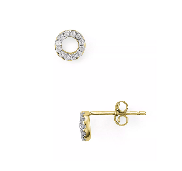 Open Circle Stud Earrings