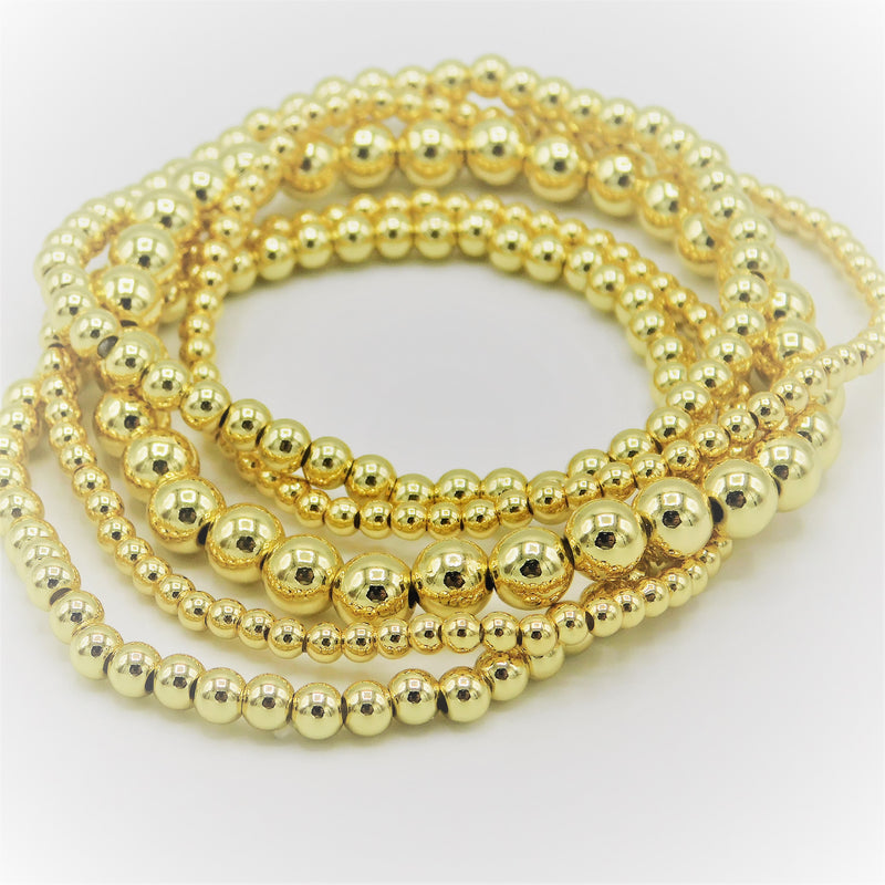Beaded stretch bracelets(set of 5)