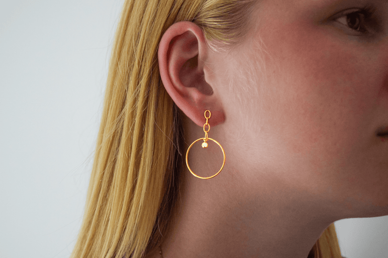 Chain Drop Hoop earring