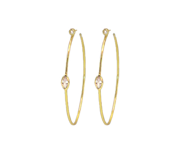 Stone Hoop Earrings