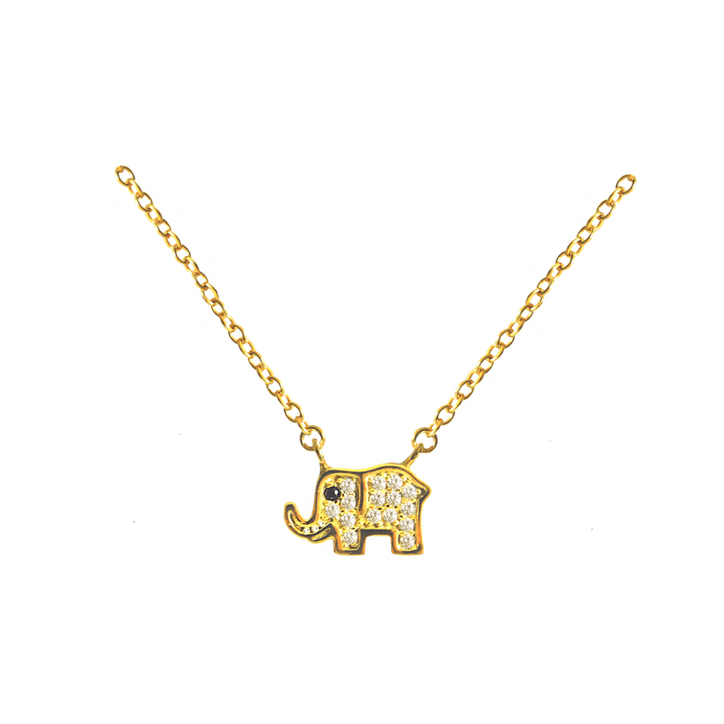 Pavé Elephant Necklace