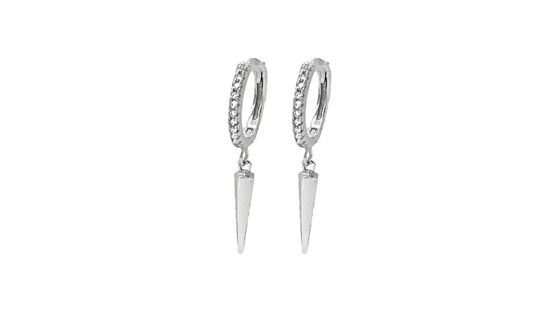 Pavé Spear Drop Hoop Earring