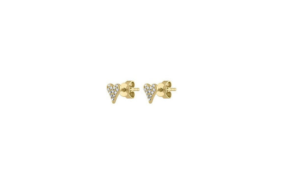 Tiny Pave Heart Earrings