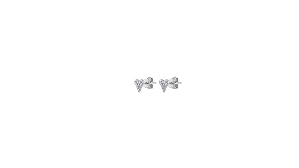 Tiny Pave Heart Earrings