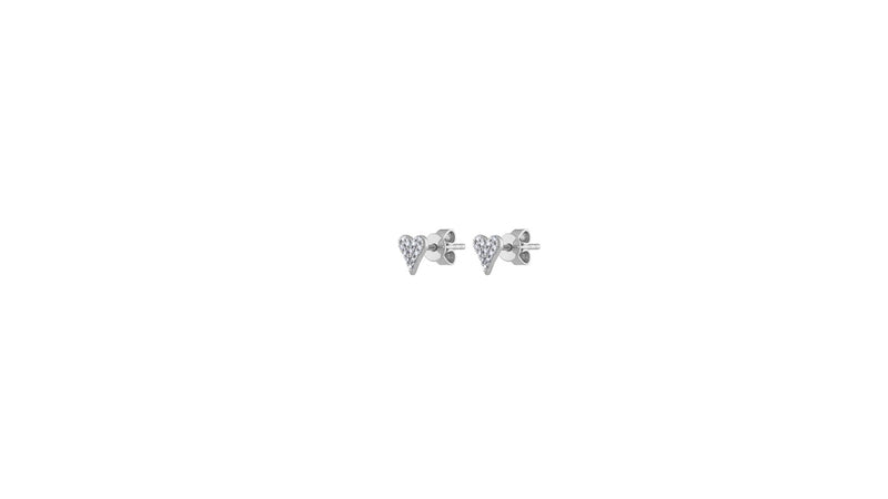 Tiny Pave Heart Earrings